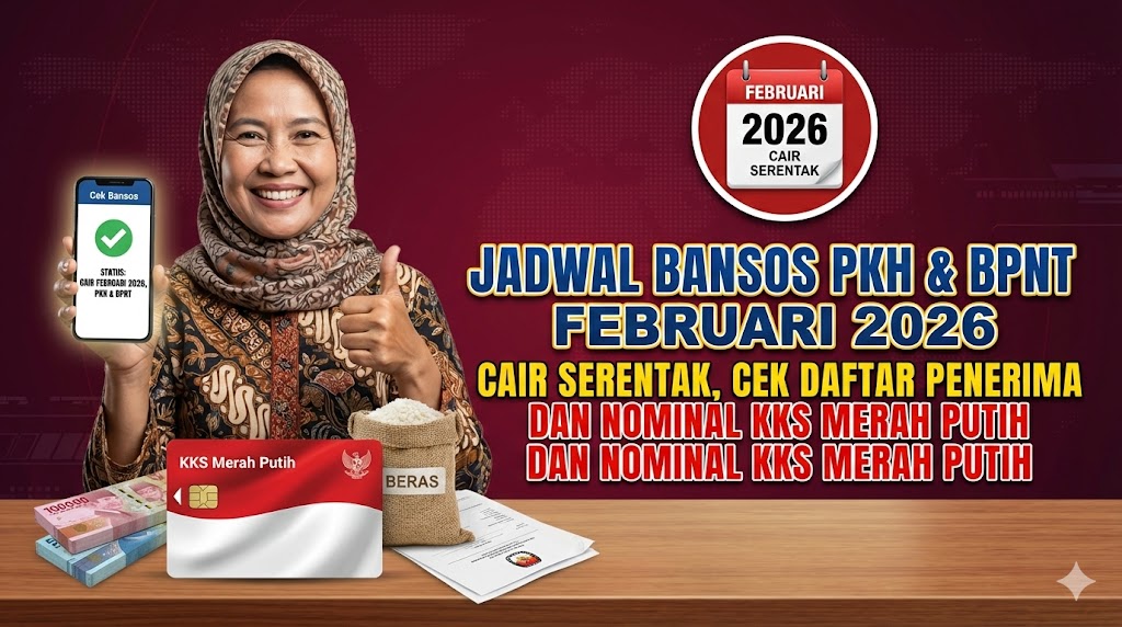 Jadwal Bansos PKH dan BPNT Februari 2026, Cair Serentak, Cek Daftar Penerima dan Nominal KKS Merah Putih