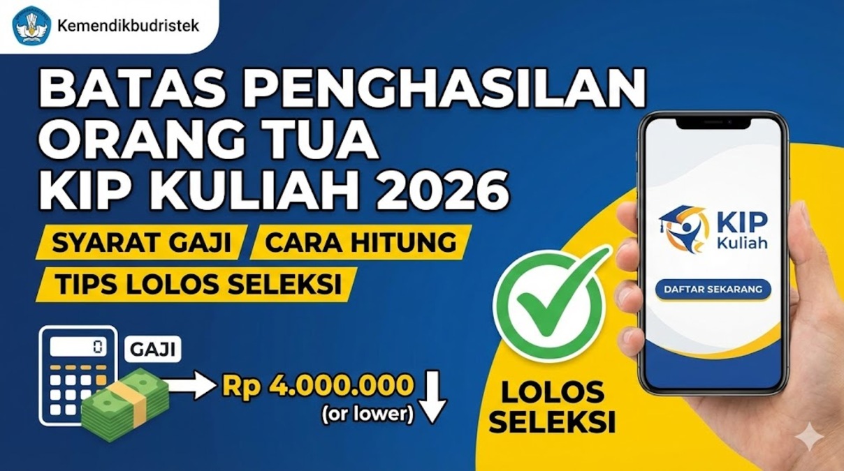 Batas Penghasilan Orang Tua untuk KIP Kuliah 2026: Syarat Gaji, Cara Hitung, dan Tips Lolos Seleksi