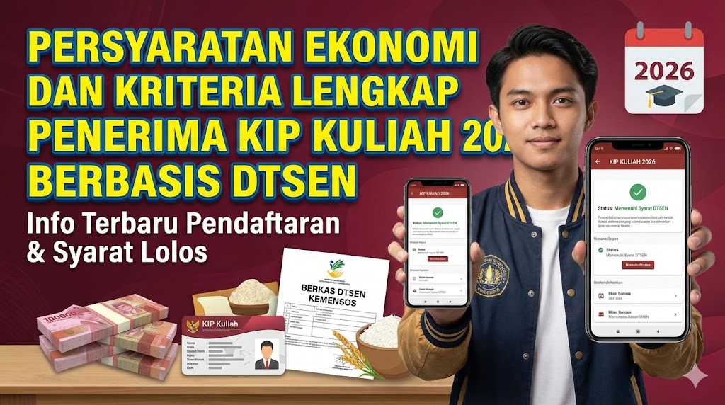 Persyaratan Ekonomi dan Kriteria Lengkap Penerima KIP Kuliah 2026 Berbasis DTSEN