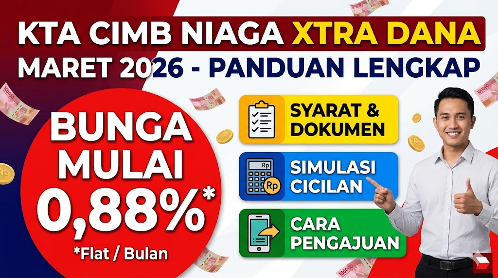 KTA CIMB Niaga Xtra Dana Maret 2026: Bunga Mulai 0,88%, Syarat, Simulasi, dan Cara Pengajuan Lengkap