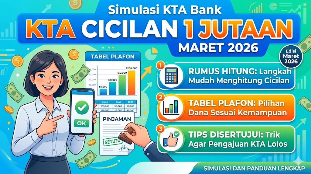 Simulasi KTA Bank Cicilan 1 Jutaan Maret 2026: Rumus Hitung, Tabel Plafon, dan Tips Agar Disetujui