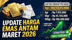 Update Harga Emas Antam Terbaru Maret 2026: Daftar Lengkap per Gram, Grafik, dan Strategi Beli Cerdas