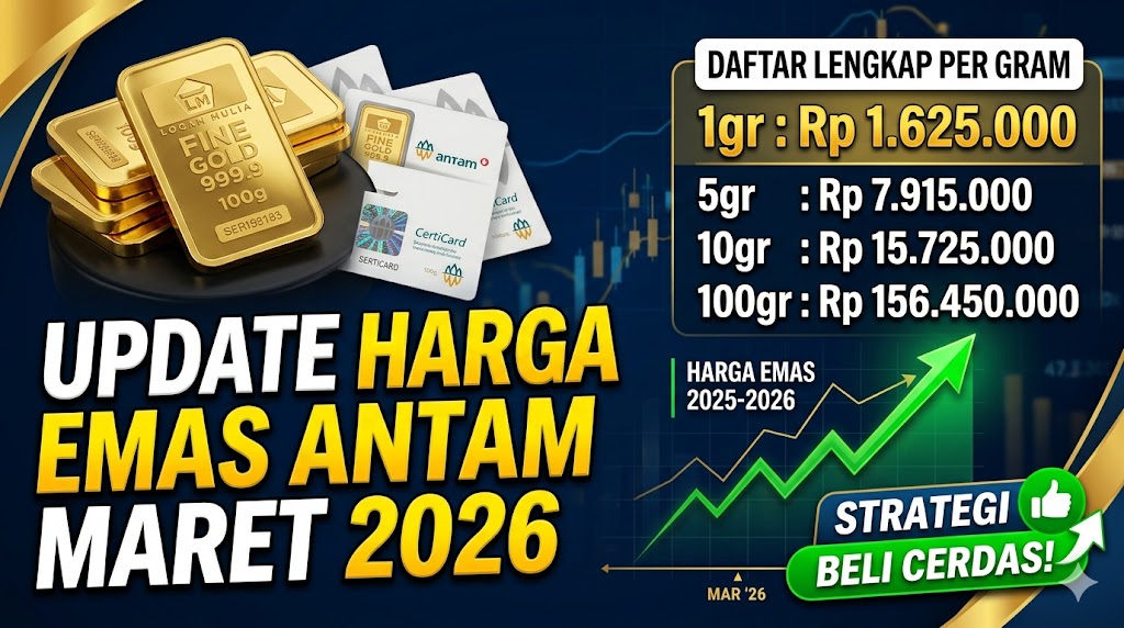 Update Harga Emas Antam Terbaru Maret 2026: Daftar Lengkap per Gram, Grafik, dan Strategi Beli Cerdas